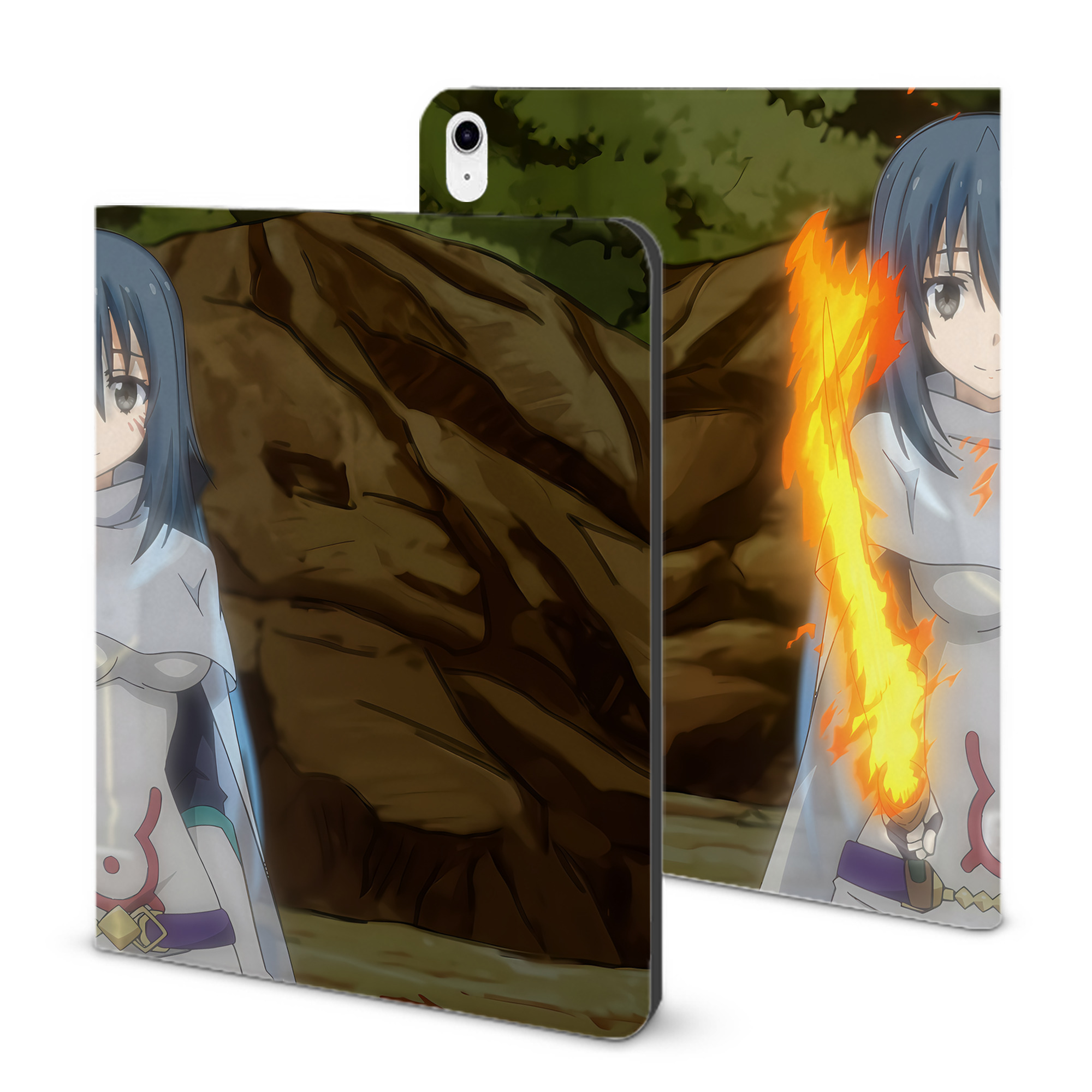 （画像用） 転スラ Regarding Reincarnated to Slime IPad ケース ブック型 PUレザー TPU 耐衝撃 軽量 薄型 ペン収納なし 全面保護 IPad 各モデル対応